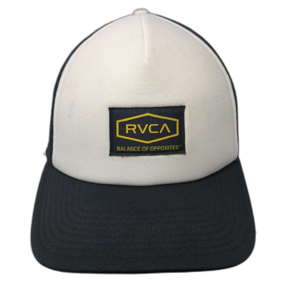 RVCA Trucker Hat Black One Size Mesh Back Snapback Foam Front Logo Patch